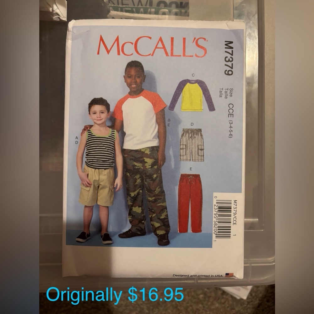 McCall’s Kids Shirt and Pants Sewing Pattern